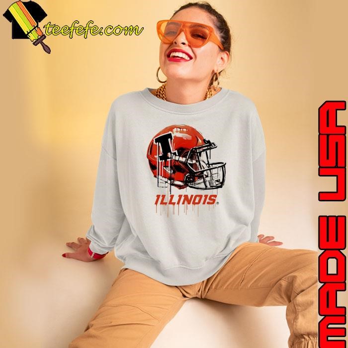 Illinois Fighting Illini Youth Heather Dripping Football Helmet Sweatshirt