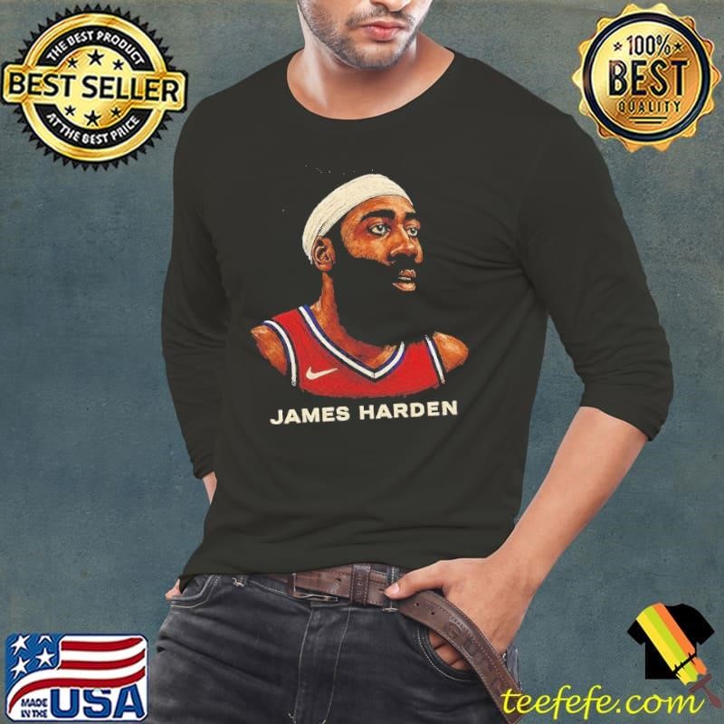 James Harden illustrated portrait Long Sleeve Tee