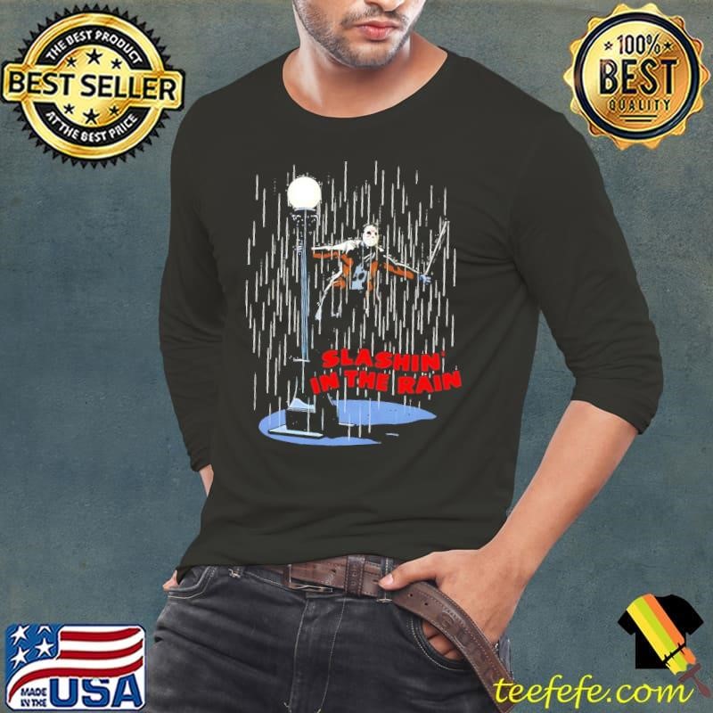 Jason Voorhees slashin’ in the rain cartoon shirt