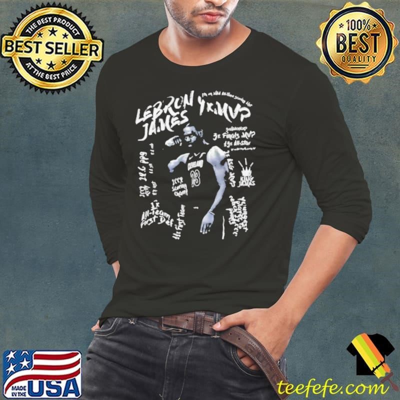 LeBron James 4X MVP graphic black white shirt