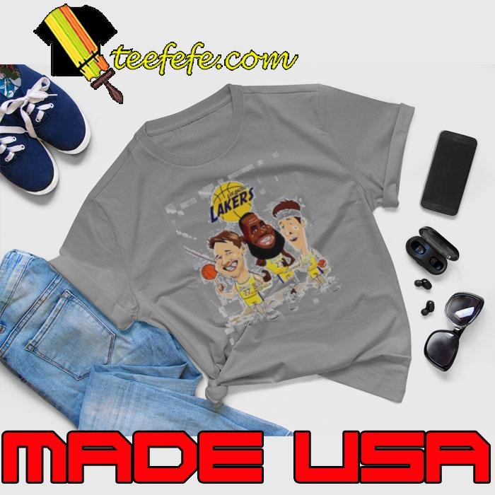 Los Angeles Lakers LeBron James Luka Doncic and Austin Reaves funny cartoons shirt