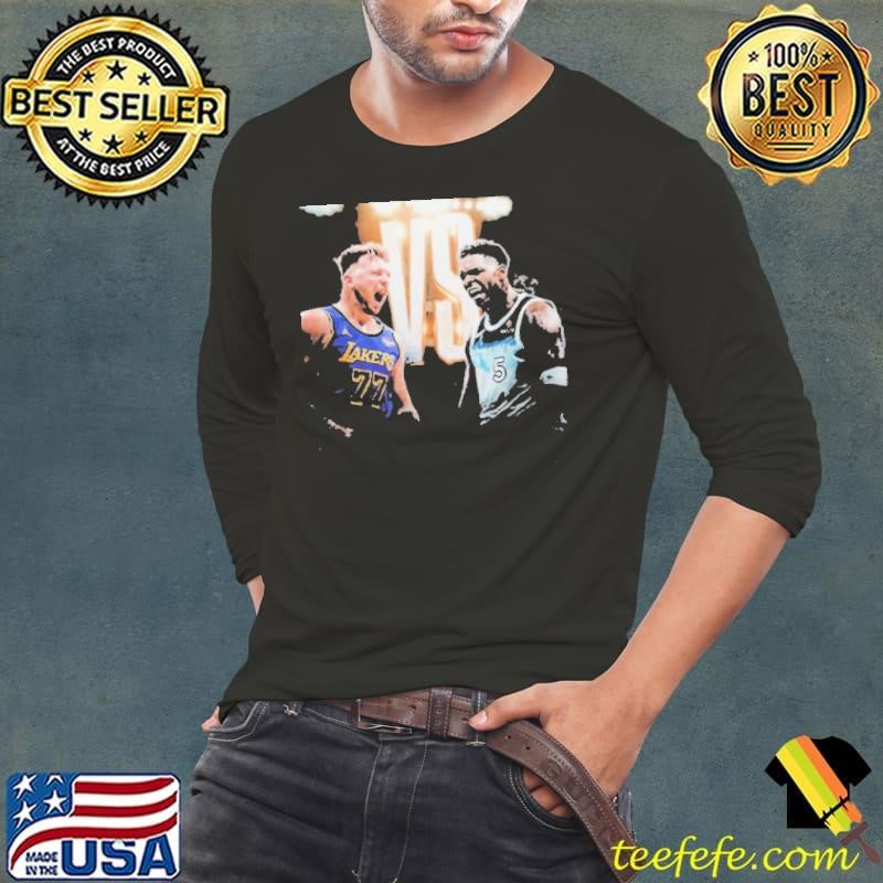 Luka Doncic Los Angeles Lakers Vs Anthony Edwards Minnesota Timberwolves In NBA Playoff 2025 On April 19 shirt