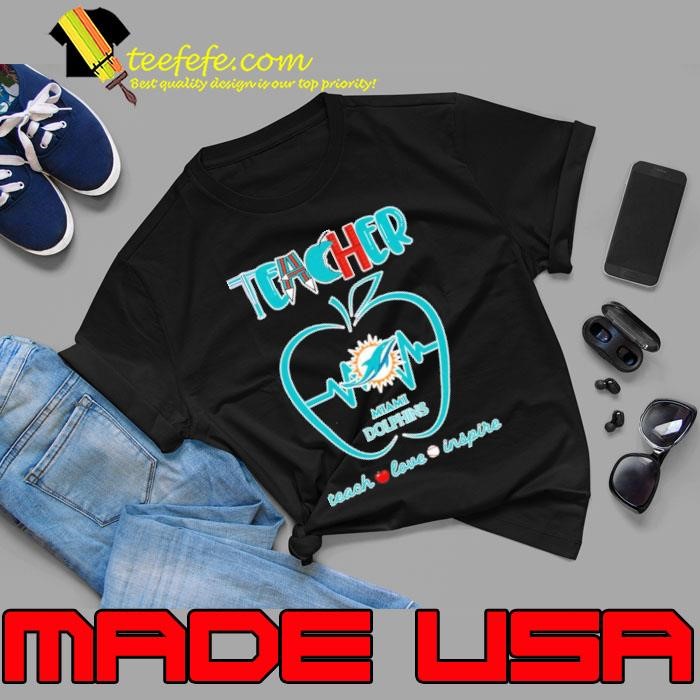 Miami Dolphins teacher apple teach love inspire Unisex