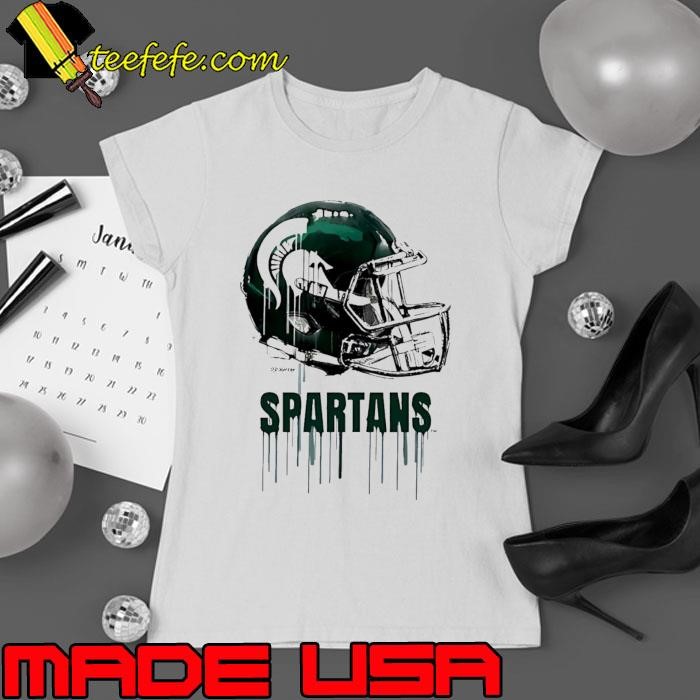 Michigan State Spartans Youth Heather Dripping Football T Ladies tee