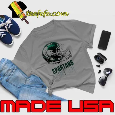 Michigan State Spartans Youth Heather Dripping Football T Shirt