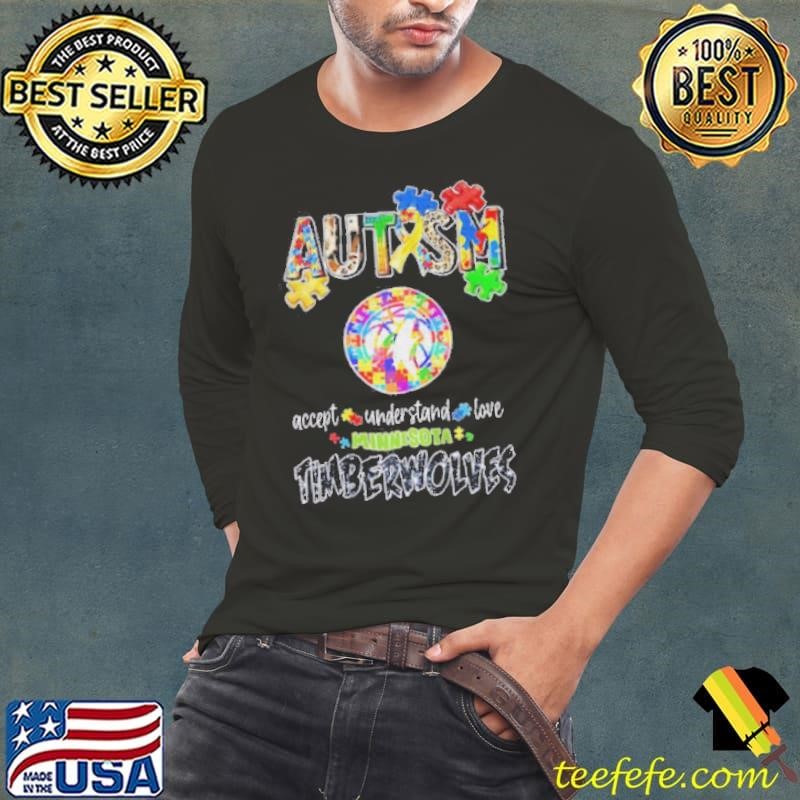 Minnesota Timberwolves autism accept understand love shirt
