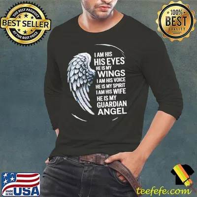 My Husband Is My Guardian Angel Widowed Wife Memorial Day T-Shirt