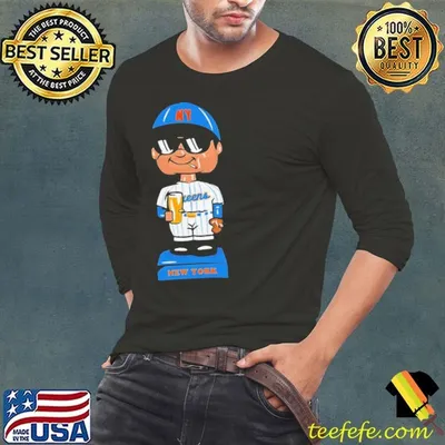 New York Mets Beer Sunglasses Cigarette Cartoon Baseball Statue shirt