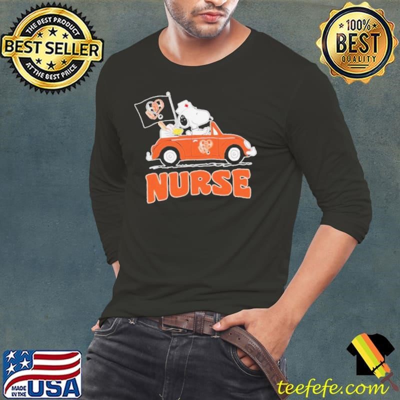 Nurse Snoopy and Woodstock driving car San Francisco Giants shirt