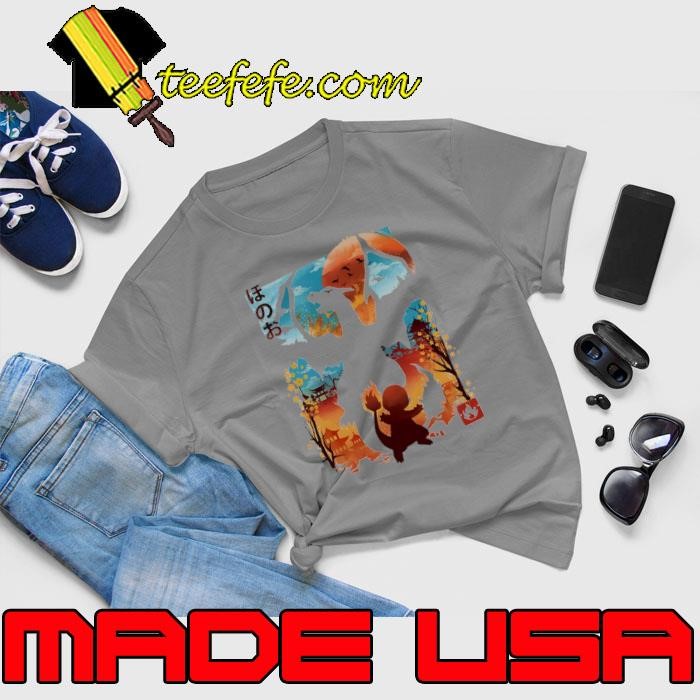 Pokémon Charizard fire type landscape Japanese style shirt