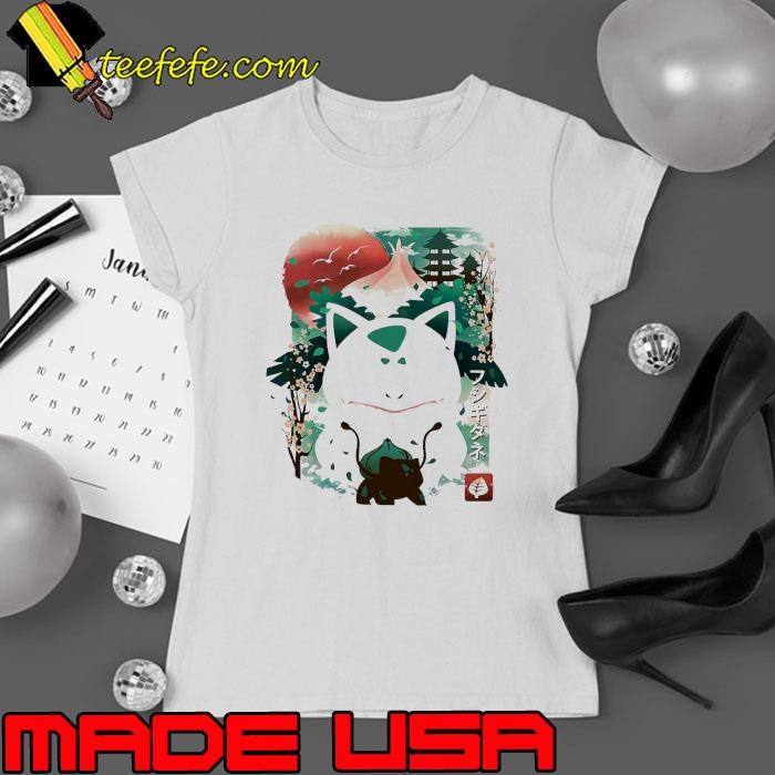 Pokémon Ivysaur grass type landscape Japanese style Ladies tee