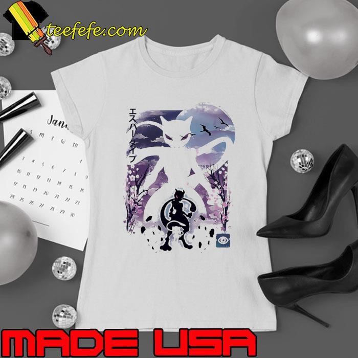 Pokémon Mewtwo psychic landscape Japanese style Ladies tee