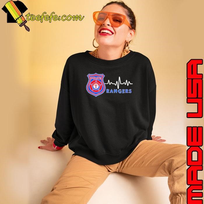 Police heart rate Texas Rangers shirt
