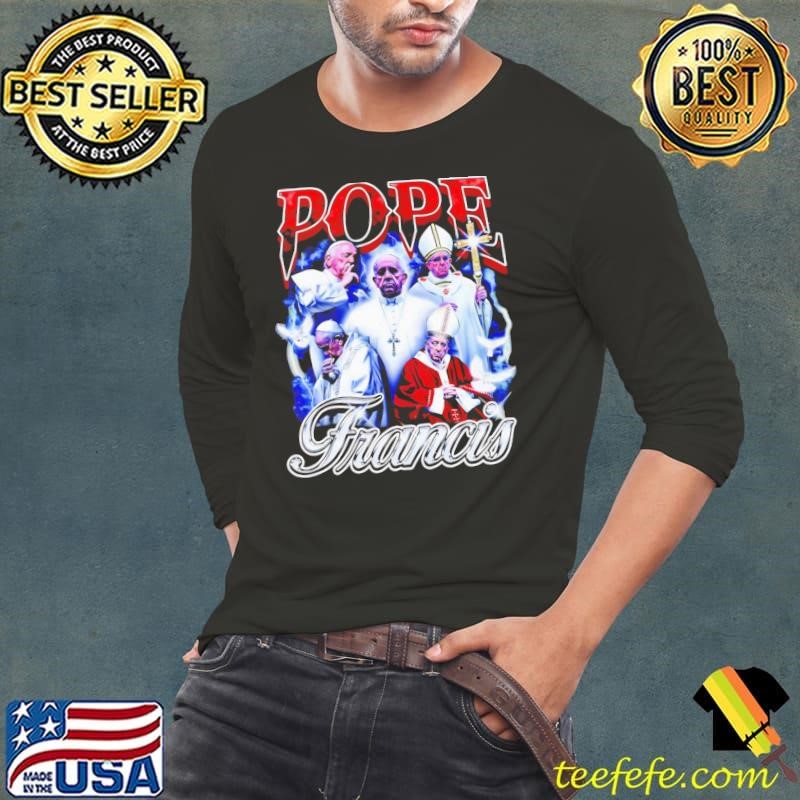 Pope Francis 90s graphic cross shirt
