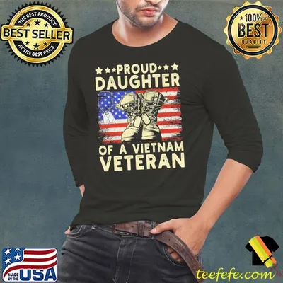 Proud Daughter Of Vietnam Veteran Us Veterans Day Usa Flag Stars T-Shirt
