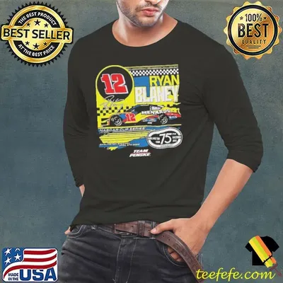 Ryan Blaney 12 Checkered Flag Sports Menards Darlington Raceway Throwback Car shirt