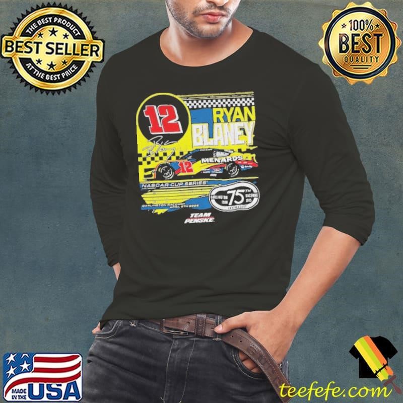Ryan Blaney 12 Checkered Flag Sports Menards Darlington Raceway Throwback Car shirt
