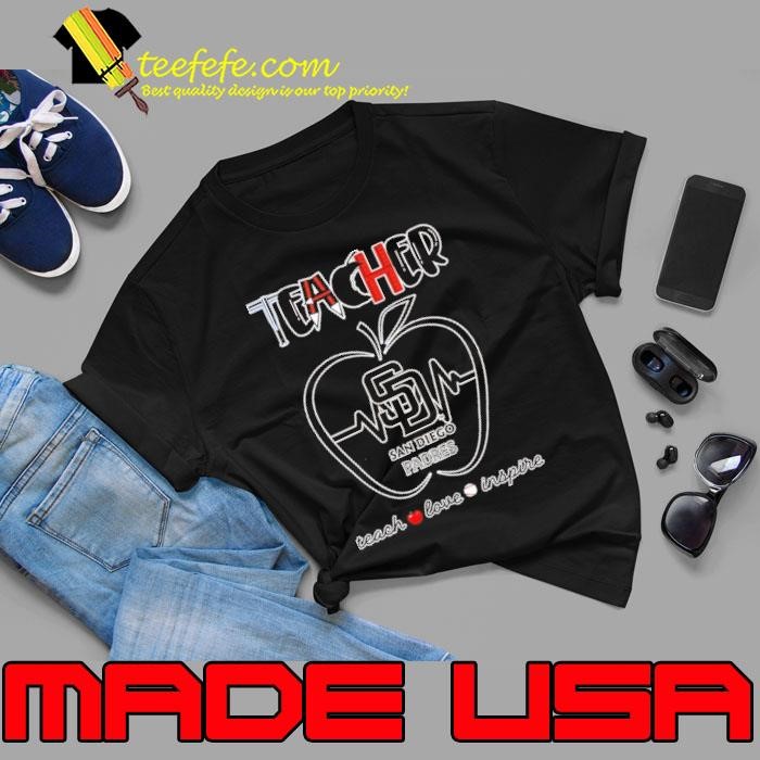 San Diego Padres teacher apple teach love inspire Unisex