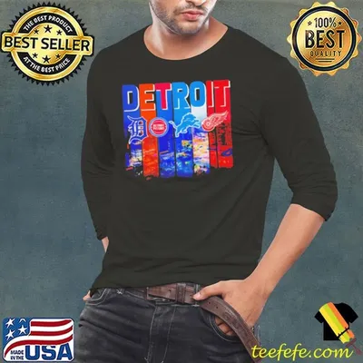 Skyline Detroit city sports logo team shirt