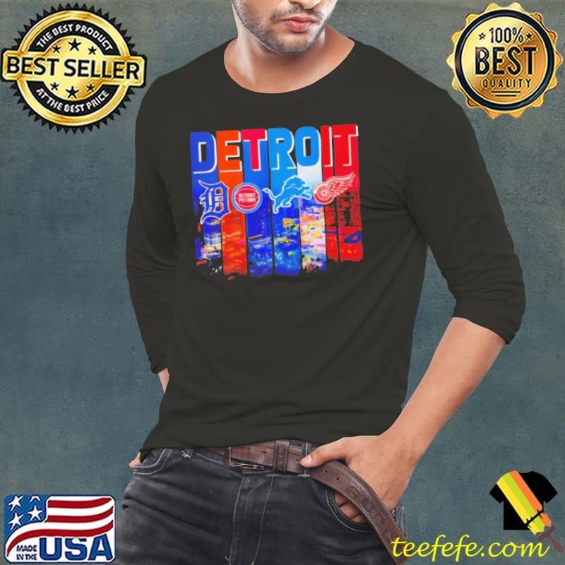 Skyline Detroit city sports logo team shirt