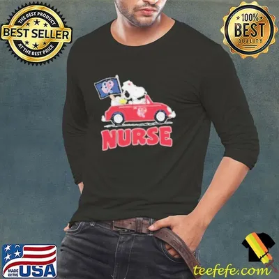 Snoopy And Woodstock Driving Car Boston Red Sox Caring Heartbeat Nurses shirts