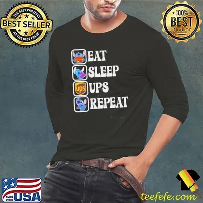 Stitch Eat Sleep UPS Repeat Shirt