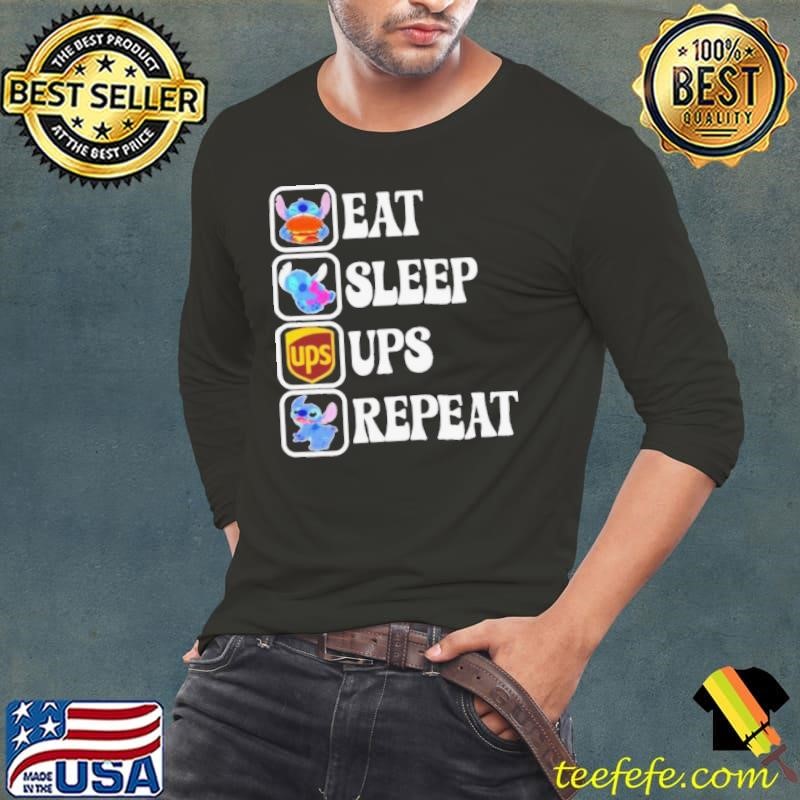 Stitch eat sleep UPS repeat Long Sleeve Tee