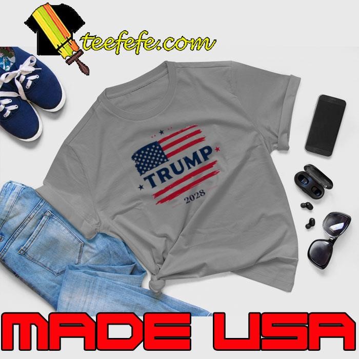 Trump 2028 American Flag Patriotic Election Campaign Shirt