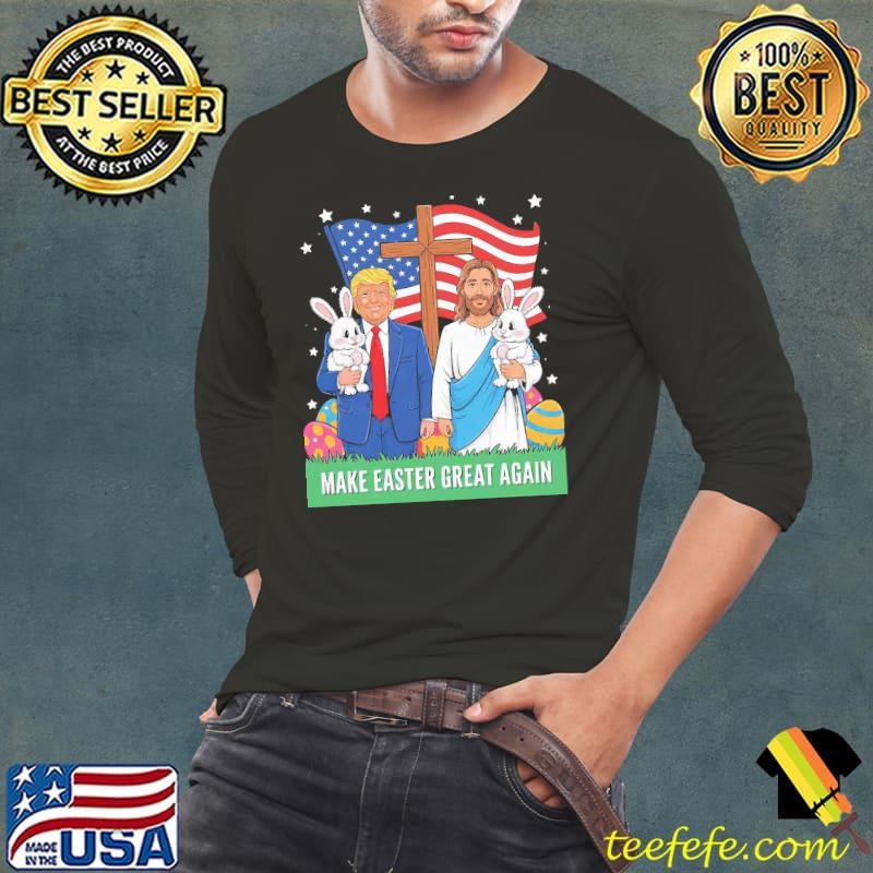 Trump Make Easter Great Again American Flag Jesus T-Shirt