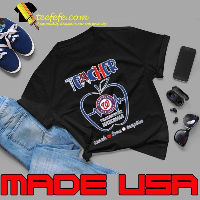 Washington Nationals teacher apple teach love inspire Unisex