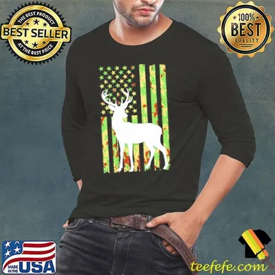 Whitetail buck deer hunting American camouflage shirt