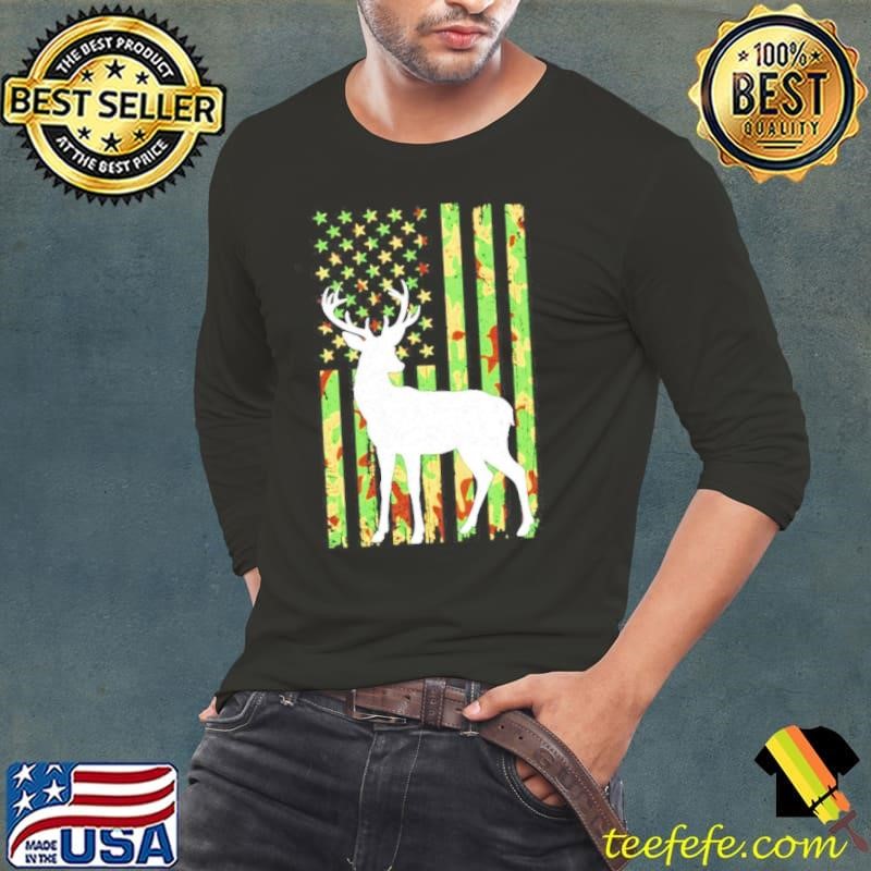 Whitetail buck deer hunting American camouflage shirt