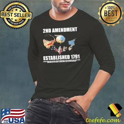 2nd amendment established 1791 a well regulated being eagle shirt