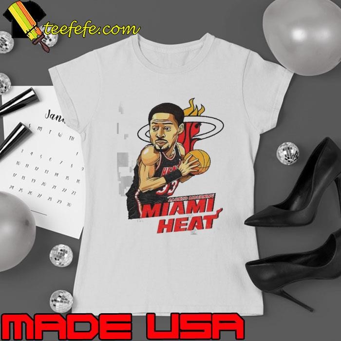 Alonzo Mourning Miami Heat NBA Basketball cartoon Ladies tee