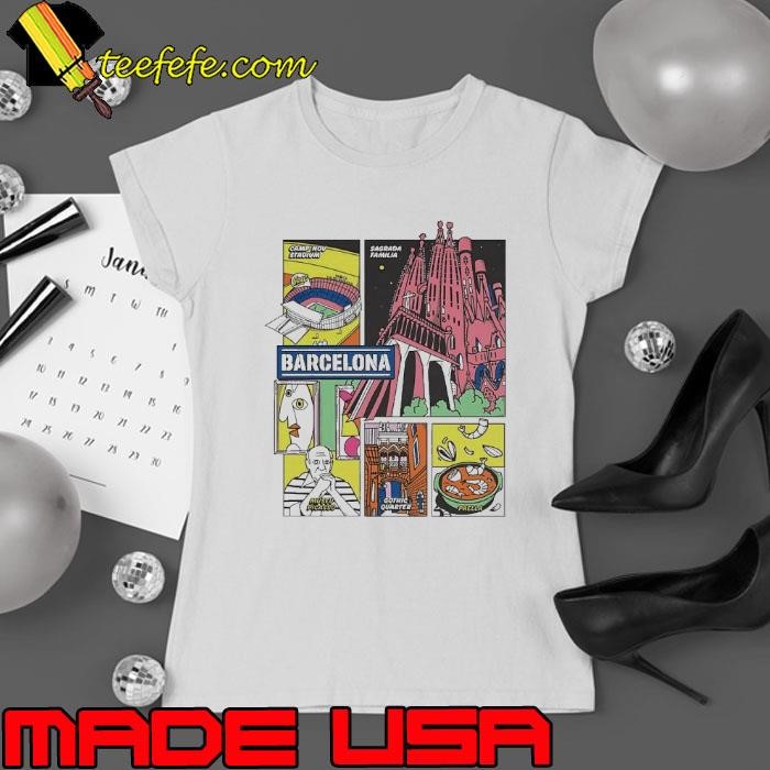 Barcelona Colorful City graphic Ladies tee