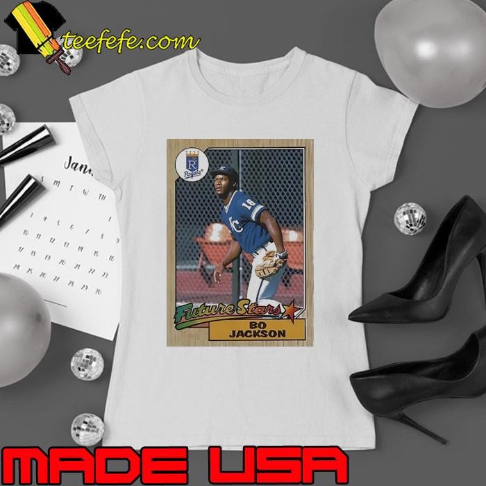 Bo Jackson Kansas City Royals MLB baseball card player Ladies tee