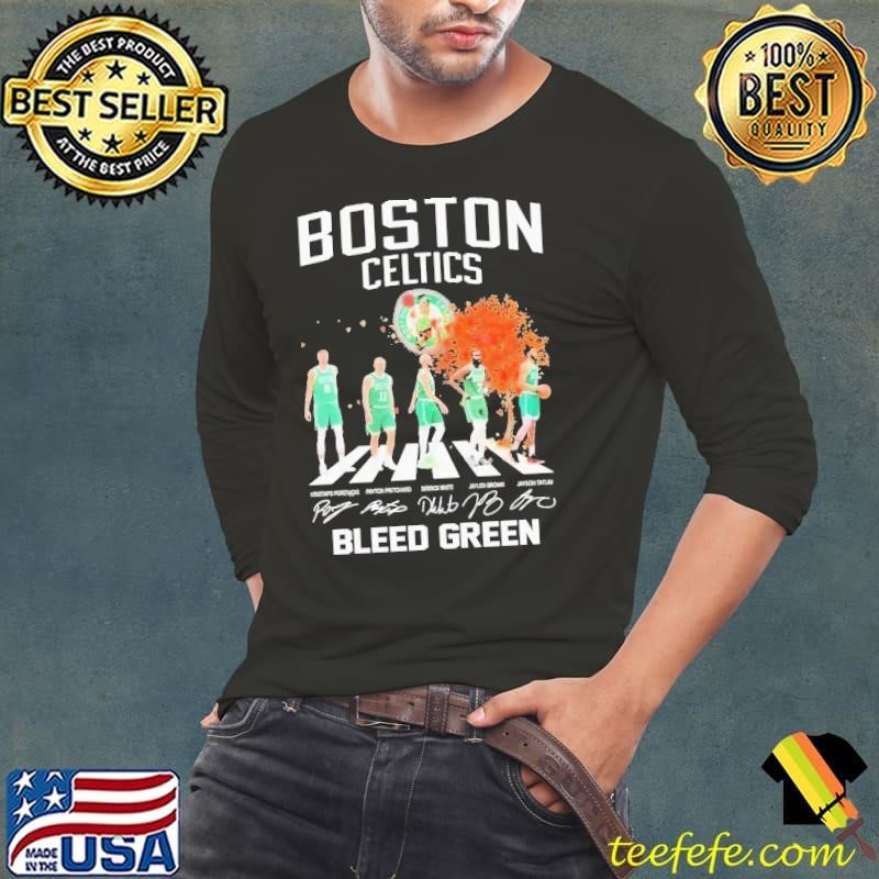 Boston Celtics Bleed Green Abbey Road Signatures Shirt