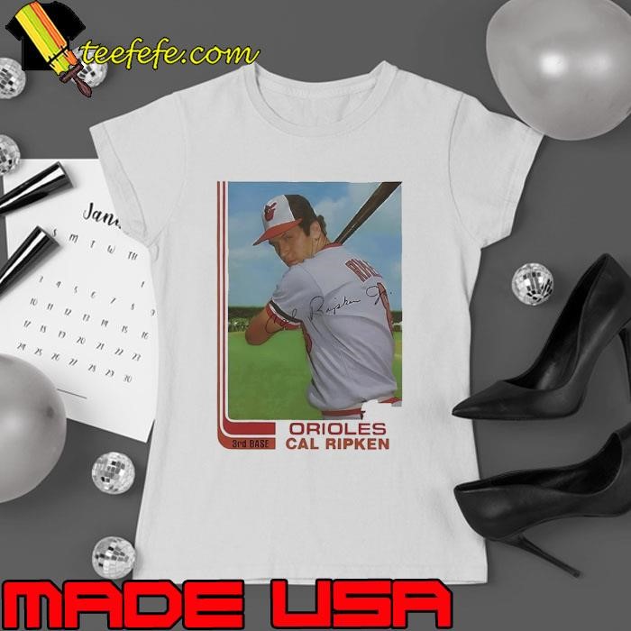 Cal Ripken Jr. Baltimore Orioles MLB baseball card player Ladies tee