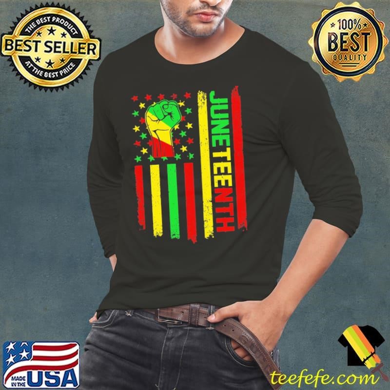 Celebrating Juneteenth 1865 Black American Freedom Flag Long Sleeve Tee
