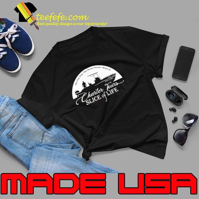 Charter tours slice of life one way trips bay harbor marina shirt