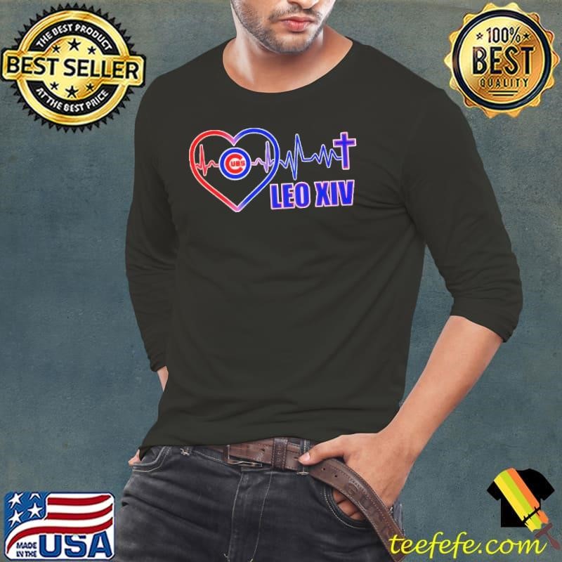 Chicago Cubs Pope Leo XIV Heartbeat Long Sleeve Tee
