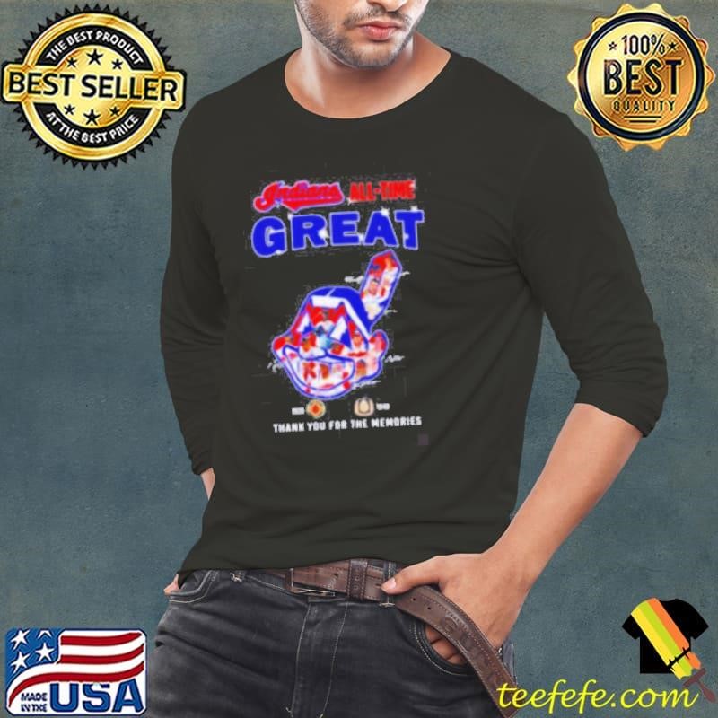 Cleveland Indians all time great 1920 1948 thank you for the memories logo players signature Long Sleeve Tee