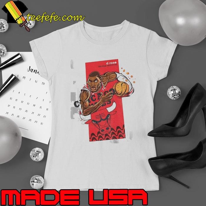 Derrick Rose Chicago Bulls NBA Basketball cartoon the MVP rises in rio Ladies tee