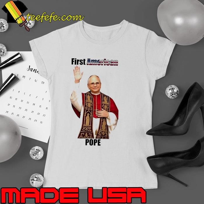 First American Pope Leo XIV Usa Flag Ladies tee
