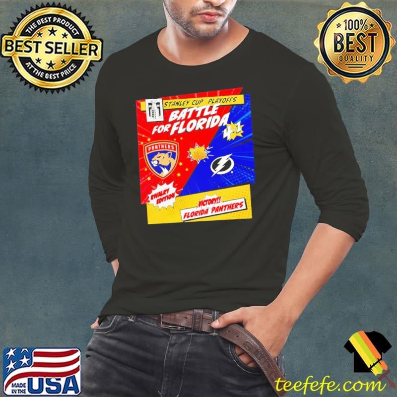 Florida Panthers vs Tampa Bay Lightning 2025 Stanley Cup Playoffs Rivalry Comic Pop Long Sleeve Tee