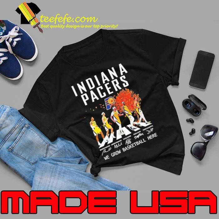 Indiana Pacers we grow basketball here signature abbey road shirt