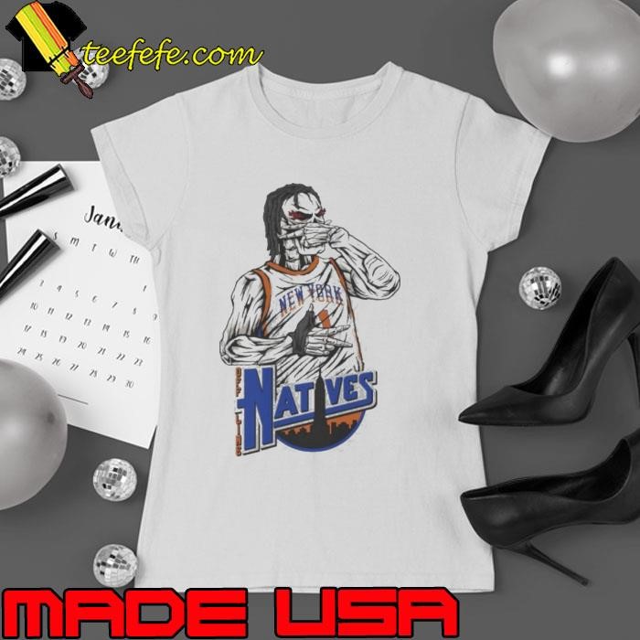 Jalen Brunson Three Point Celebration Natives New York Knicks shirts Ladies tee