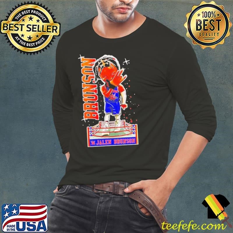 Jalen Brunson x WWE caricature shirt