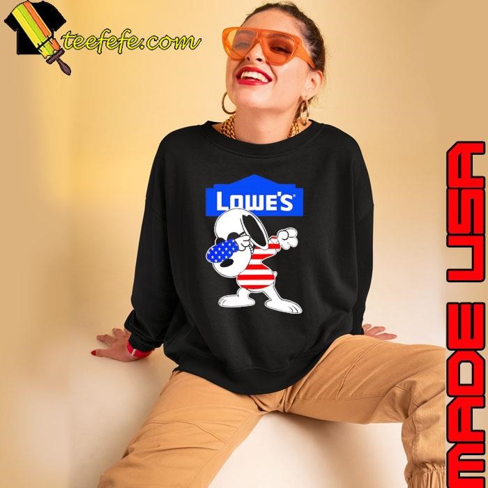 Lowe’s Snoopy dabbing character logo usa flag Sweatshirt