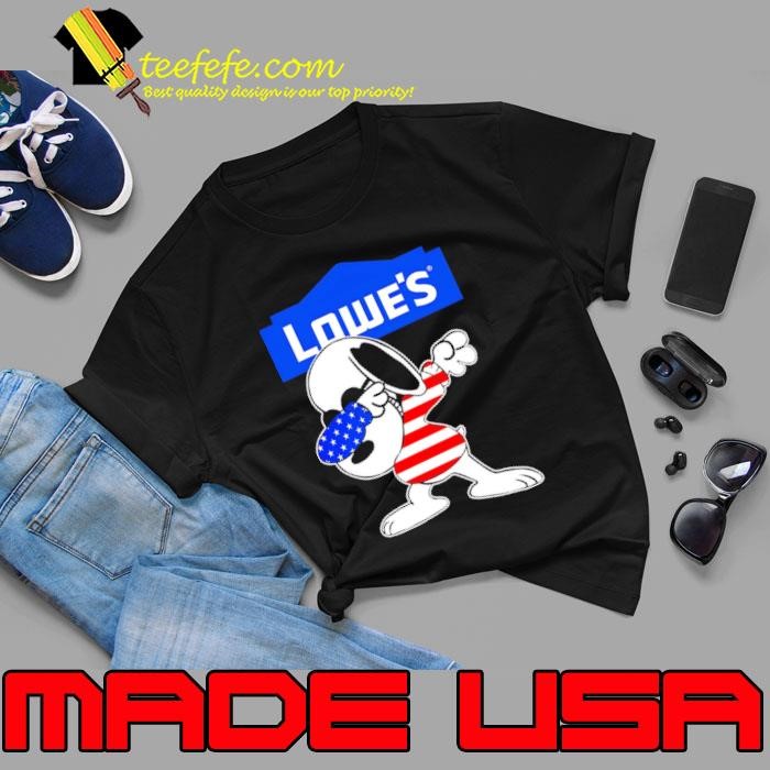 Lowe’s Snoopy dabbing character logo usa flag Unisex